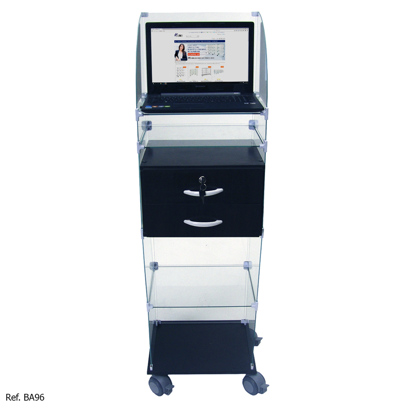 Balcão Caixa Expresso Modulado em Vidro - 0,40 x 1,40 x 0,30