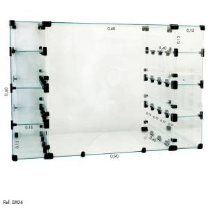 Balcão Caixa Sobrepor Modulado em Vidro - 0,90 x 0,60 x 0,40