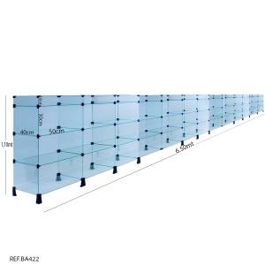 Balcão de Atendimento Modulado em Vidro com Porta Bijuterias - 6,5 x 1,10 x 0,40
