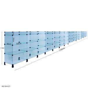 Balcão de Atendimento Modulado em Vidro com Porta Bijuterias - 7,0 x 1,10 x 0,40