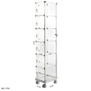 Vitrine Torre Vidro Modulado - 0,40 x 1,90 x 0,30