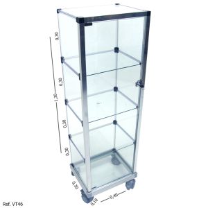 Vitrine Torre Vidro Modulado - 0,40 x 1,30 x 0,30