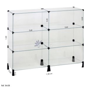 Balcão de Atendimento Modulado em Vidro - 1,20 x 1,00 X 0,40