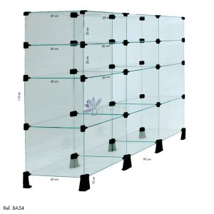 Balcão de Atendimento Modulado em Vidro - 0,90 x 1,10 X 0,40