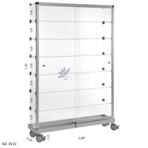 Balcão Vitrine Modulado em Vidro - 0,80 x 1,50 x 0,30