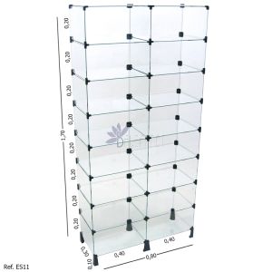 Estante de Vidro Modulado - 0,80 x 1,70 x 0,30