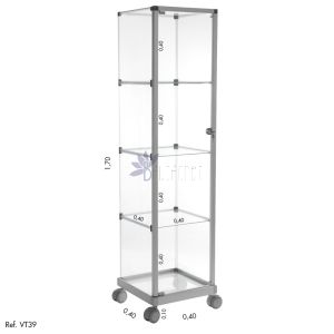 Vitrine Torre Modulado em Vidro - 0,40 x 1,70 x 0,40