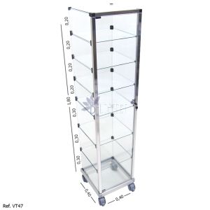 Vitrine Torre Modulado em Vidro - 0,40 x 1,80 x 0,40