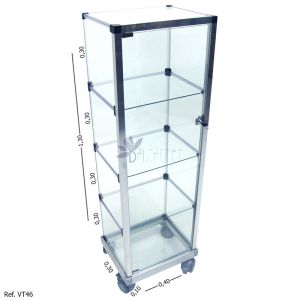 Vitrine Torre Vidro Modulado - 0,40 x 1,30 x 0,30