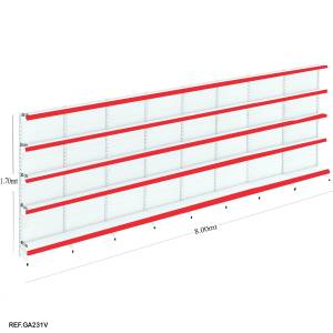 Kit Gondola de Parede AMAPA 8m + 1 Inicial + 7 Continuação - Balcãonet