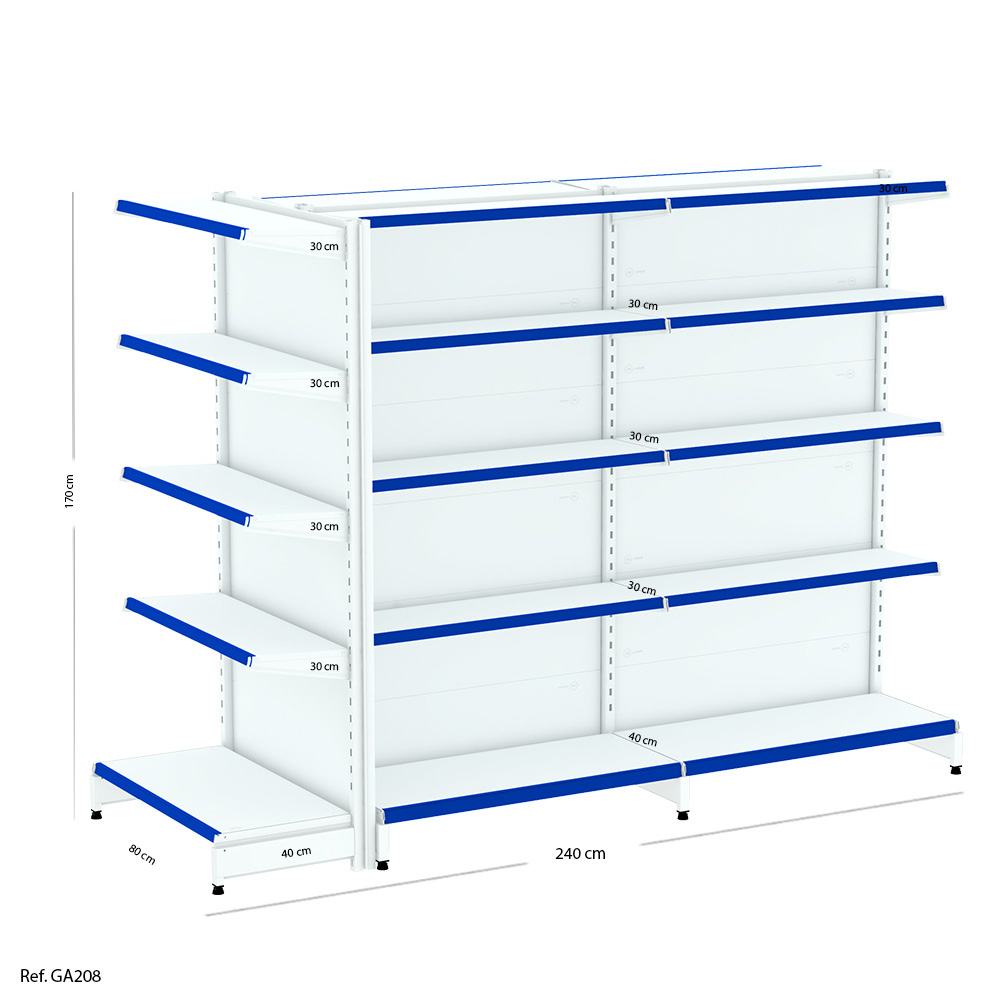 Kit Gondola Flex Centro Com Ponta 2m + 1 Ponta 1 Inicial + 1 Continuação