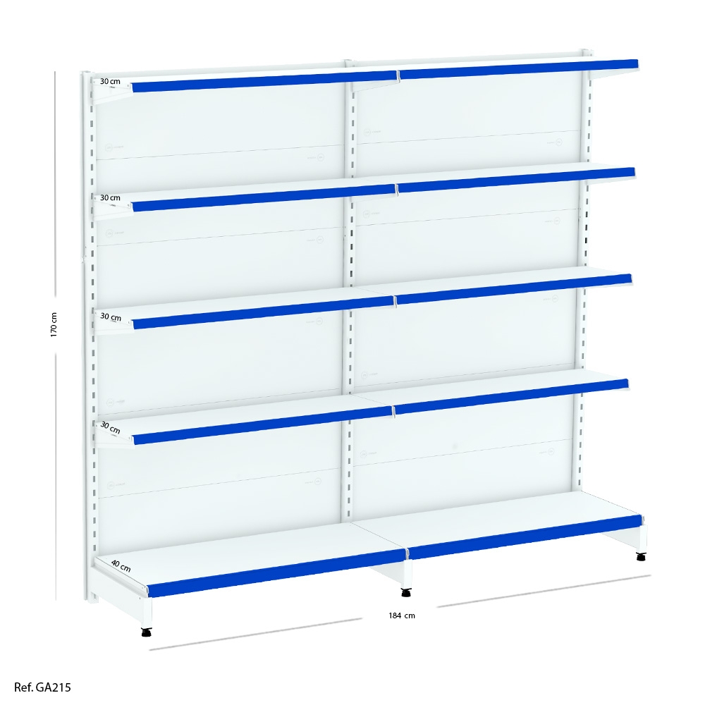 Kit Gondola Flex Parede 2m + 1 Inicial + 1 Continuacao