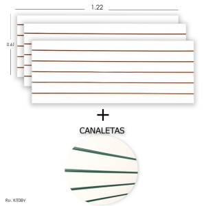 3 Paineis Canaletados - 1,22 X 0,61 + Canaleta Verde