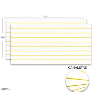 Painel Canaletado Branco 1,22 x 0,61 (2 peças) + Canaletas Amarelas