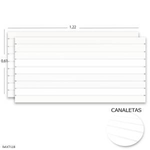 Painel Canaletado Branco 122x61 (2peças) + Canaletas Brancas