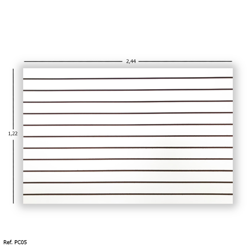 Painel Canaletado Branco - 2,44 x 1,22