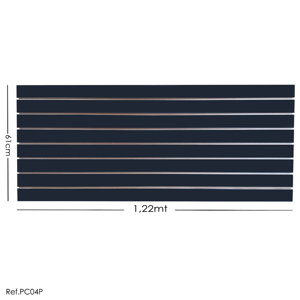 Painel Canaletado Preto - 1,22 x 0,61