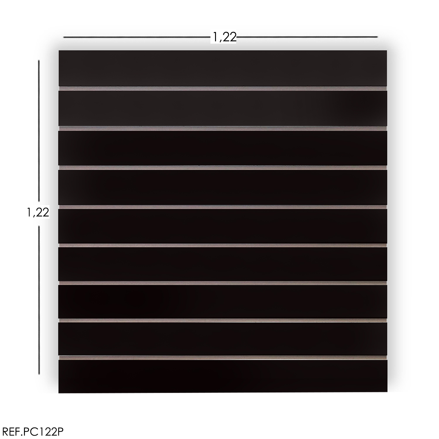 Painel Canaletado Preto - 1,22 x 1,22